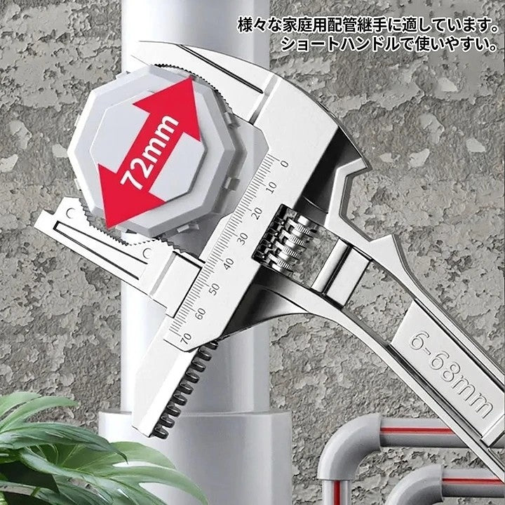 リバーシブルシンクレンチ 6〜68mm ジョー開口部対応 配管工具