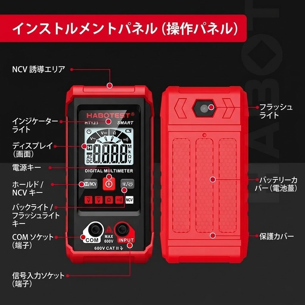 HT 自動デジタルマルチメーター TM-510 4000カウント スマートオートモード搭載