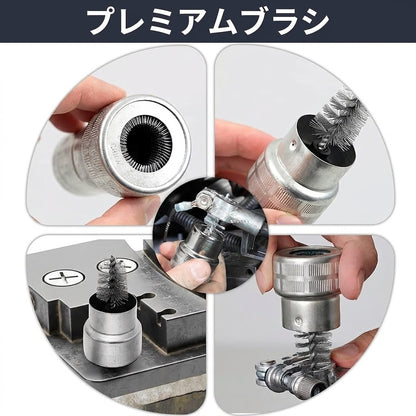 カーバッテリーターミナルクリーナー スチールワイヤーブラシ 内外両用