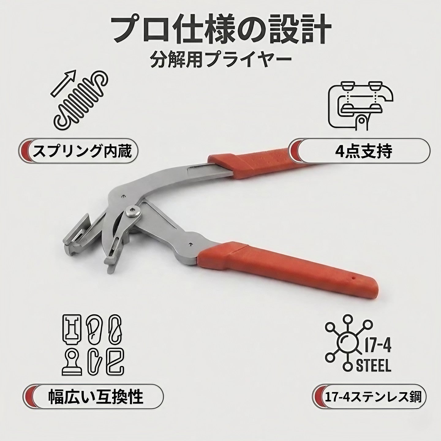自動車用ファスナークリップ取り外しプライヤー
