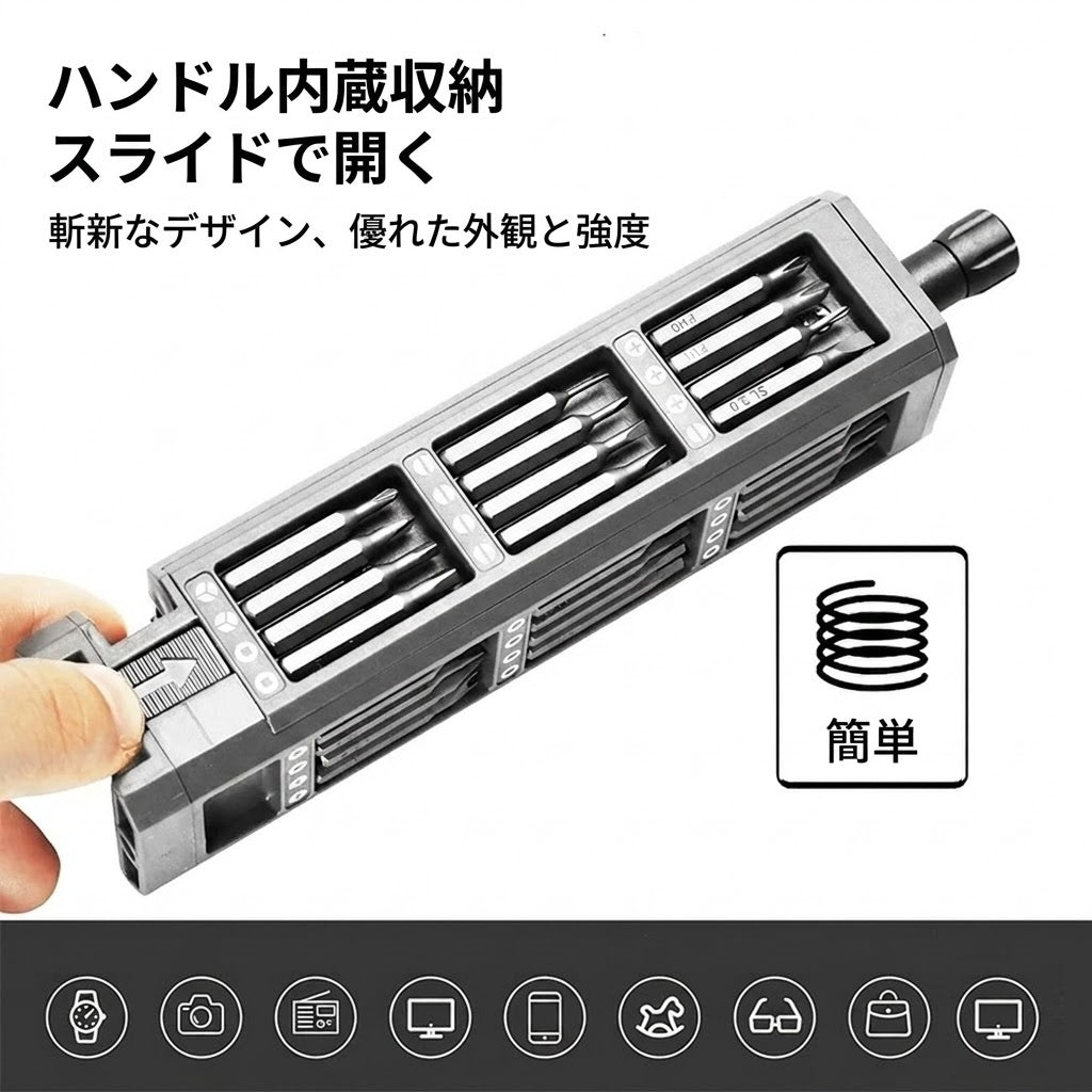 ミニドライバーセット（S2合金工具鋼・マグネット式ケース付き）