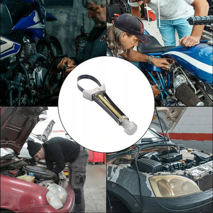 自動車用直径調整式オイルフィルター取り外しストラップレンチツール（直径65〜155mm対応）