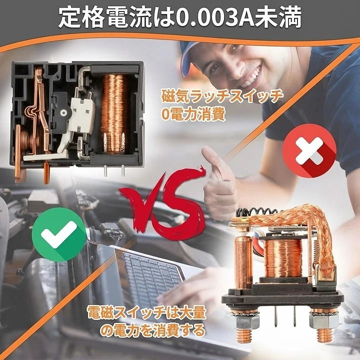 リモコン式バッテリー切断スイッチ（盗難防止・12V/24V対応・240A）
