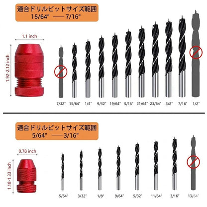 プロ仕様ドリル深さストッパーキット（2個入り）高耐久アルミニウム合金製