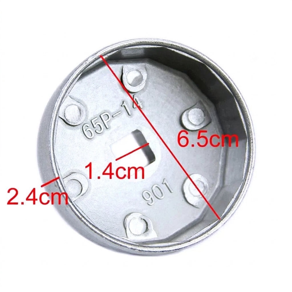 New 1/2 Square Drive 65mm 14 Flutes End Cap Oil Filter Wrench Auto Tool For Toyota