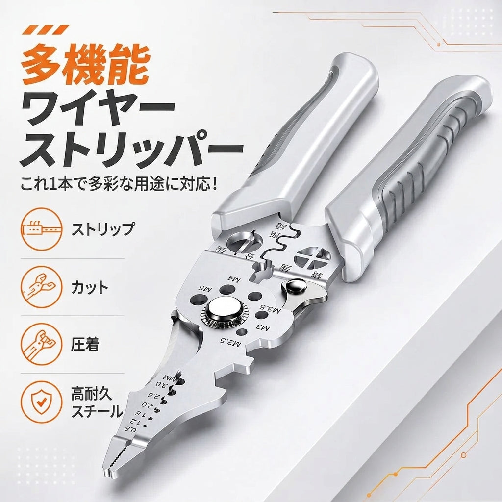 10-in-1 Professional Electrician Wire Stripper Pliers Heavy Duty Cable Cutting Crimping Tool Stainless Steel with Non-Slip Grip