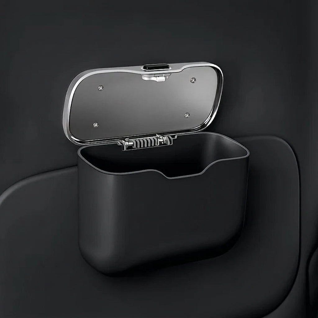 Multifunctional Car Trash Can with Lid Button, Hanging Storage Bin for Wet and Dry Use, Auto Interior Accessories, Organizer Box