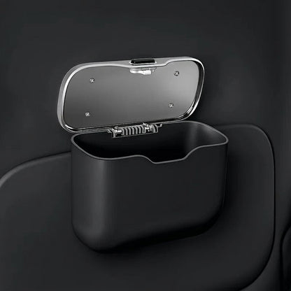 Multifunctional Car Trash Can with Lid Button, Hanging Storage Bin for Wet and Dry Use, Auto Interior Accessories, Organizer Box