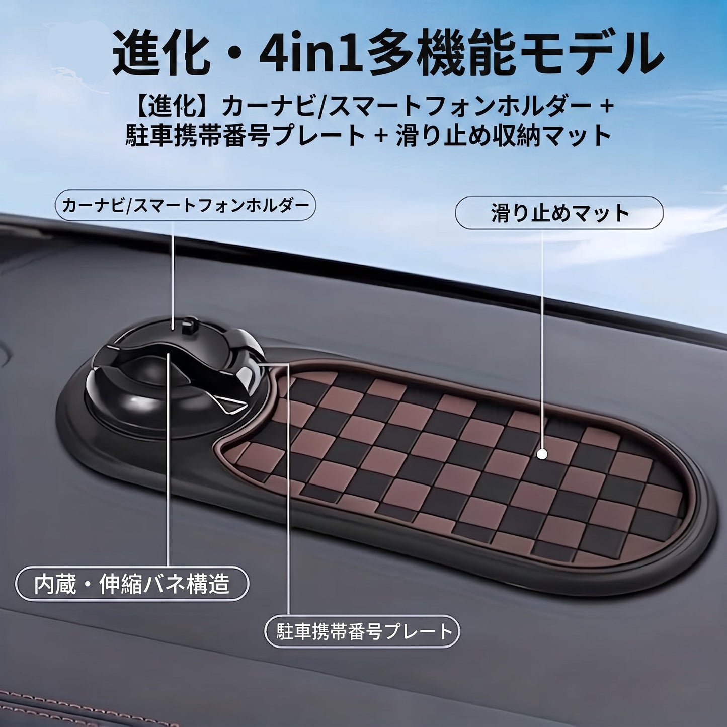 1-Piece Car Parking Sign Anti-Slip Mat, Mobile Phone Car Mount, Parking Sign, Car Navigation Anti-Slip Mat, In-Car Dashboard Multifunctional Support and Fixing, Essential Car Accessory