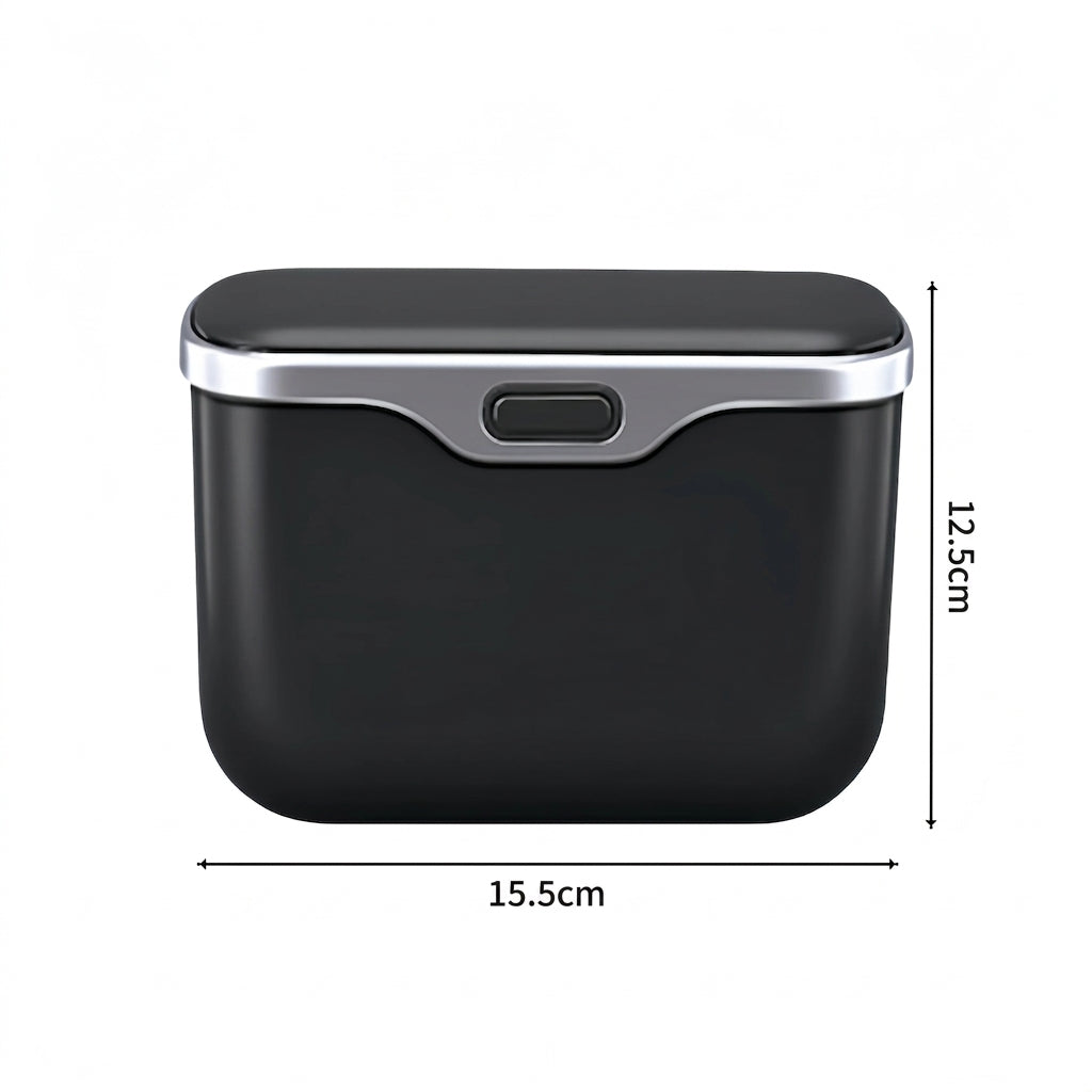 Multifunctional Car Trash Can with Lid Button, Hanging Storage Bin for Wet and Dry Use, Auto Interior Accessories, Organizer Box