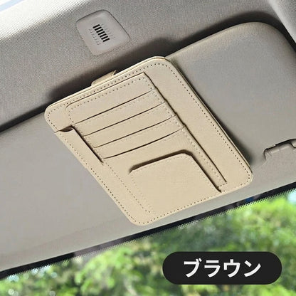 Multi functional ID storage clip car sun visor sun visor small card bag clip car glasses clip banknote storage bag