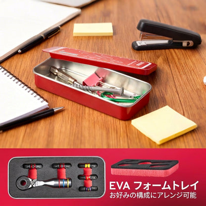 Geinxurn 6PCS Mini Ratchet Wrench Set,ULTRA TORQUE Bits with 1" PH2, PH2, PZ2, T20, T25, SQ2, Portable Iron Box