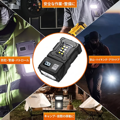 LED Magnetic Work Light Portable Rechargeable Mini Flashlight Multi Outdoor Camping Emergency Car Repair Torch with COBSidelight